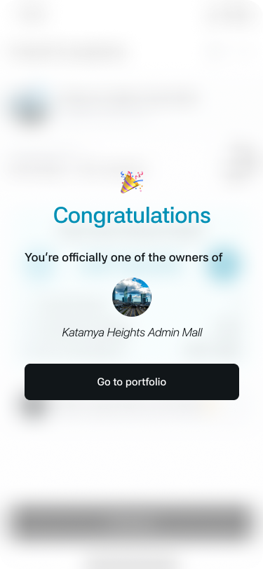 SAFE app — investment confirmation and portfolio